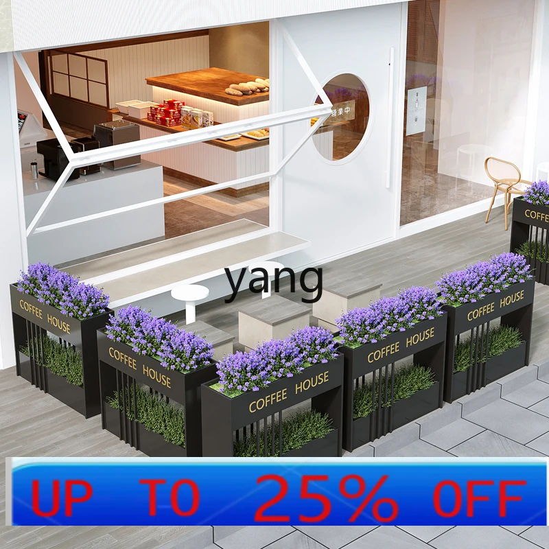

Lhh simple outdoor wrought iron flower box flower bed partition fence outdoor planting flower trough