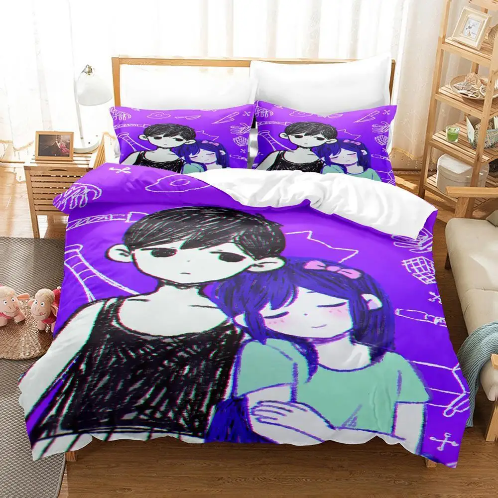 

Kawaii Omori Bedding Set Single Twin Full Queen King Size Bed Set Aldult Kid Bedroom Duvetcover Set 3D Print Anime Bed Sheet Set