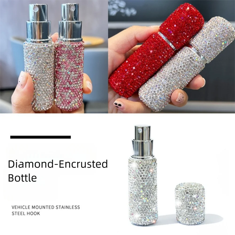 New 10ml Perfume Bottle Full Rhinestone Portable Refillable Bottles Glass Empty Storage Container Makeup Tool