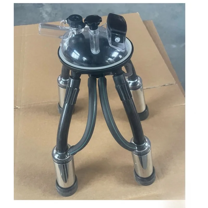 Cow Milking Cluster with Hook Transparent Lid Milk Claw Cluster for Vacuum Pump Milking Machine Easily Install Accessory