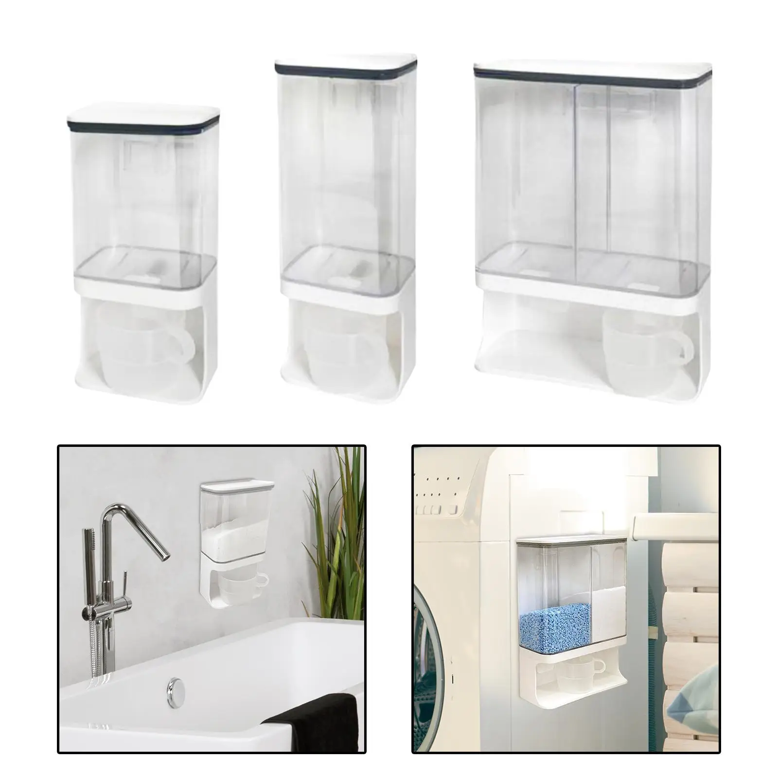 Laundry Powder Box Laundry Detergent Dispenser Lightweight Laundry Powder Storage Container for Home Bathroom Dorm Laundry