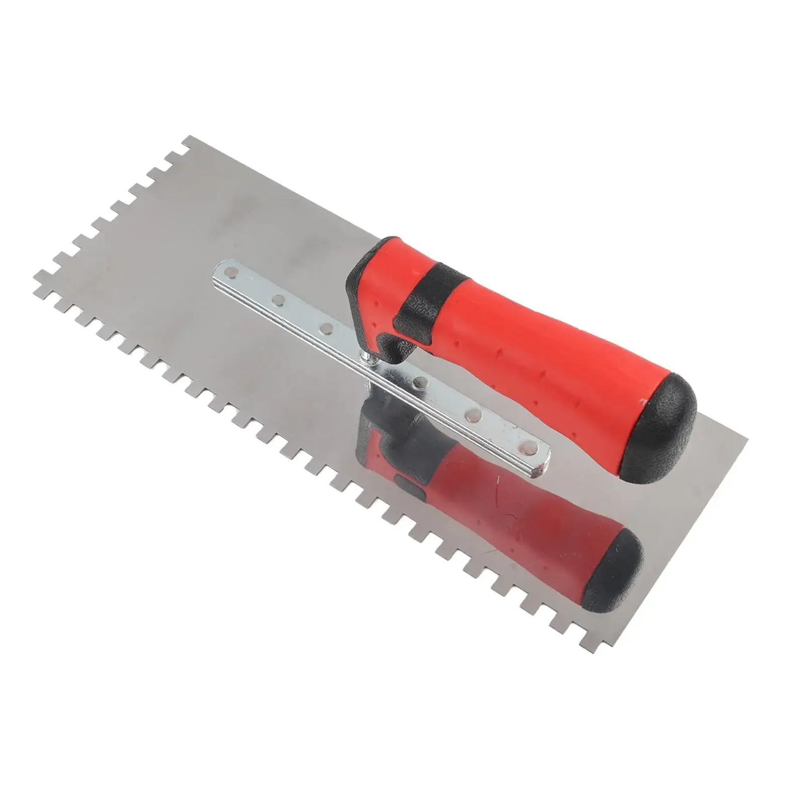 

3 PC Notched Trowel Set Stainless Steel for Masonry Tile Work with Square Tooth Blades and Comfortable Rubber Handle