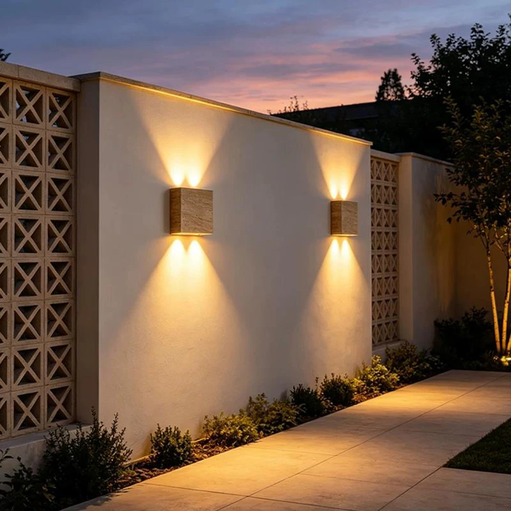 Simple Yellow Cave Stone Wall Lamp Wabi Sabi Style Living Room Corridor Background Wall Villa Staircase Entrance Corridor Lights