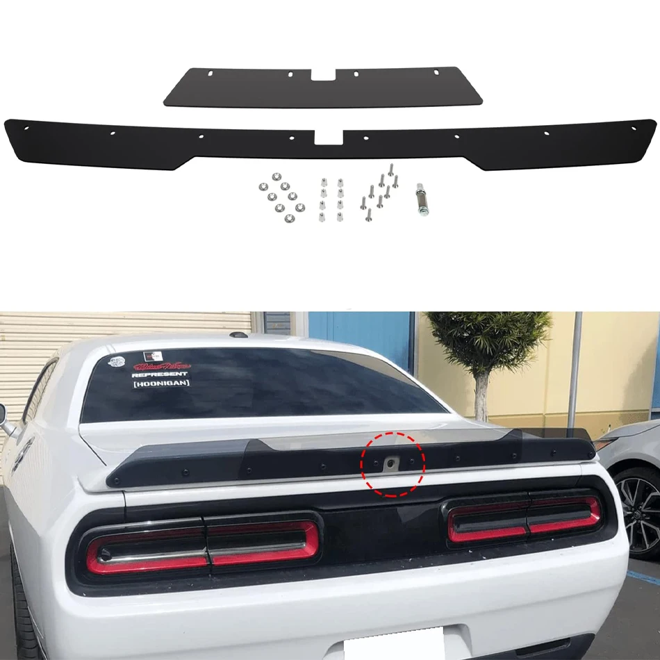 

TM Rear wickerbill Spoiler for Dodge Challenger 2015-2021 Add-on Type Standard Edge Rear Decklid Wicker Bill with Backup Camera