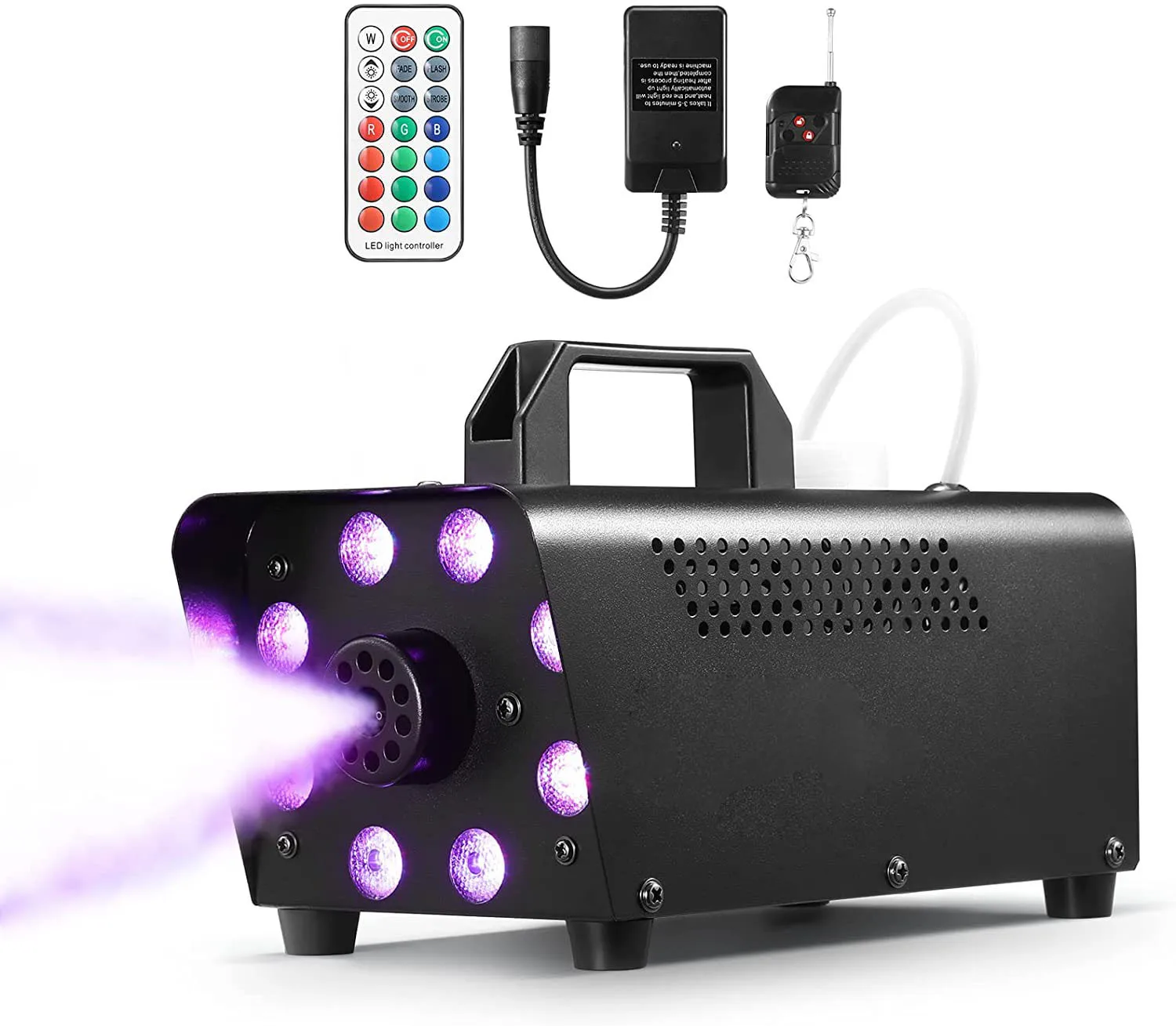 500W 8 LED Disco Colorful Smoke Machine Fogger DJ Party Stage Effect Light Fog Machine For Christmas Wedding Party Halloween