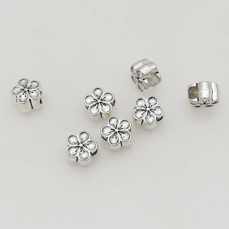 20pcs/Lot Sweet Bring Love Peach Flower Loose Beads 10x7mm Big Hole Bracelets Thread Cubic Solid Spacers DIY Jewelry Findings image 5
