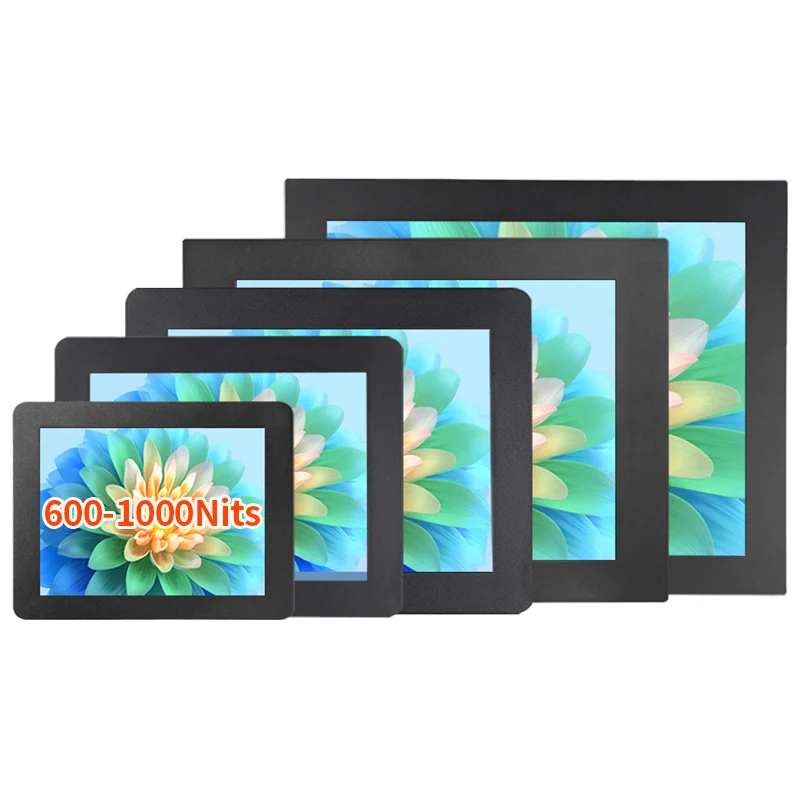 

IP65 Waterproof High Brightness 1000 Nits 12 Inch 4:3 Industrial TouchScreen Monitor LCD Display for Kiosk ATM POS Robot Marine