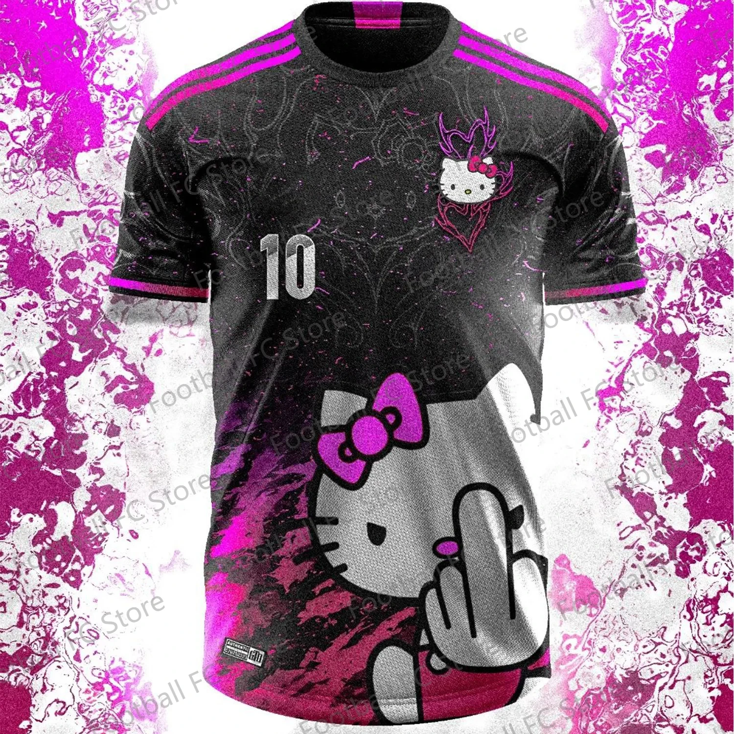 2024 Summer New 3D Printed Hello Kitty Cartoon Streetwear Casual Vacation Sportswear Cute Oversized Children/Adult Jersey Tops