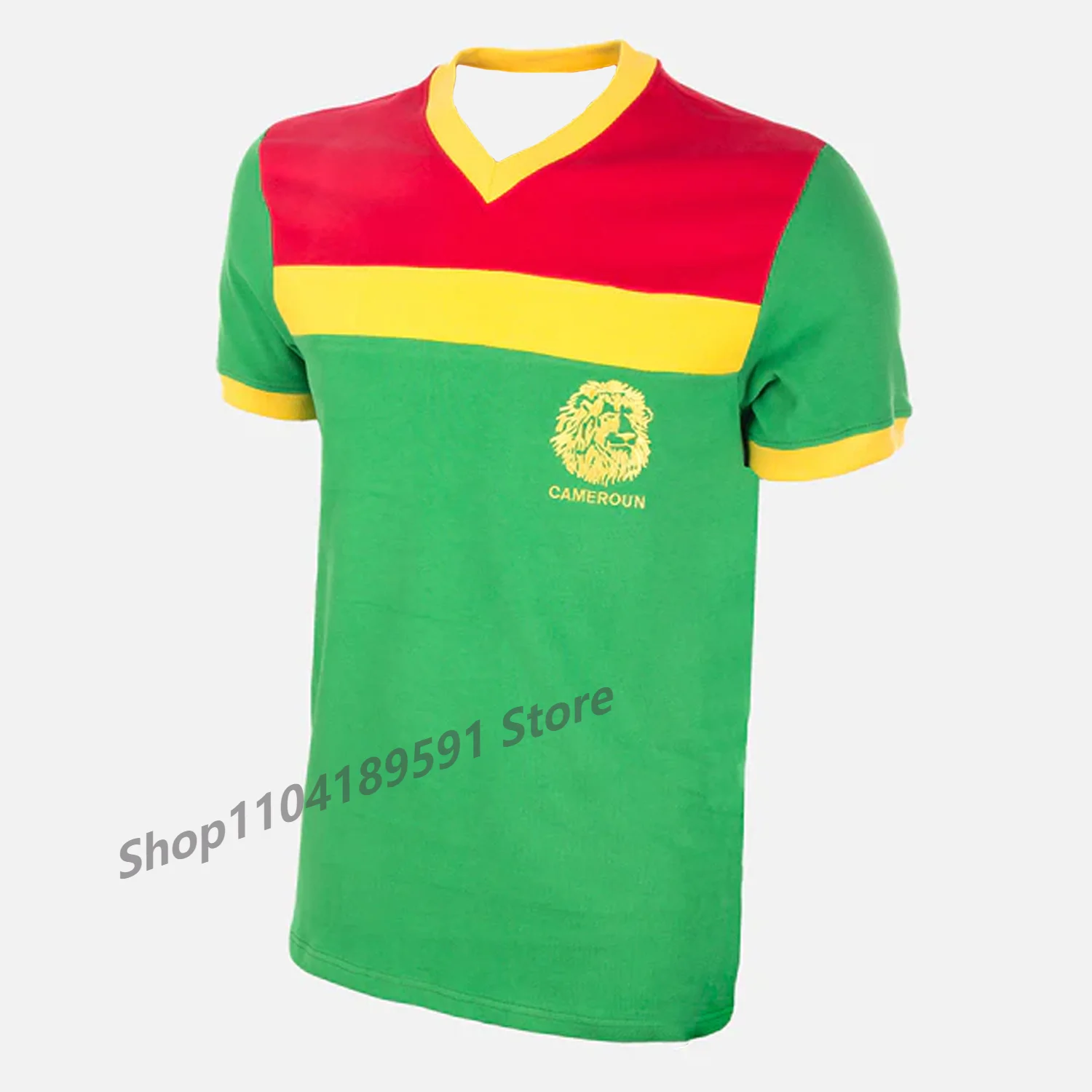 Vintage Style Cameroon Retro Football Jersey Man Women Sport Comfort T-Shirt Sport Tee 3D Fashion Sports Shirt 1989