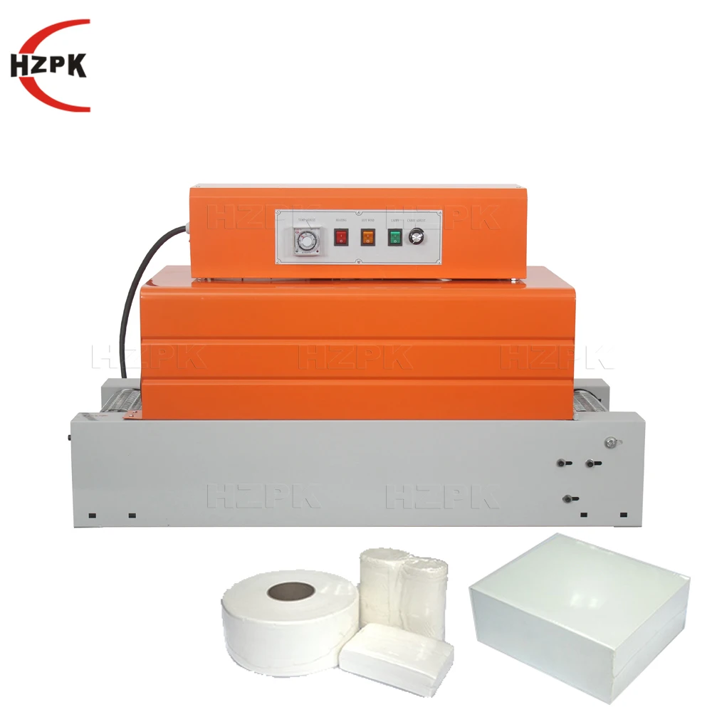 HZPK BS-260 semi-automatic heat bottle film pvc shrink cutting wrapping sleeve tunnel packaging