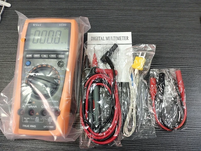 Imagem -01 - Multímetro Digital Alcance Automático Voltímetro Amperímetro Corrente Resistência Capacitância Medidor Tester dc ac Vici-vc99 multimetro digital alcance automatico voltimetro amperimetro corrente resistencia capacitancia medidor tester dc ac vici vc99 01