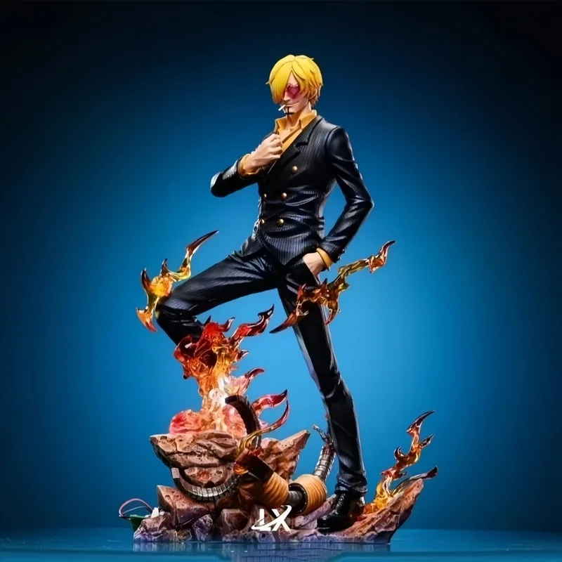 One Piece Premium Luminous Version GX Sanji Double Wing Sanji Interchangeable Heads GK Action Figure Statue Anime Collectible