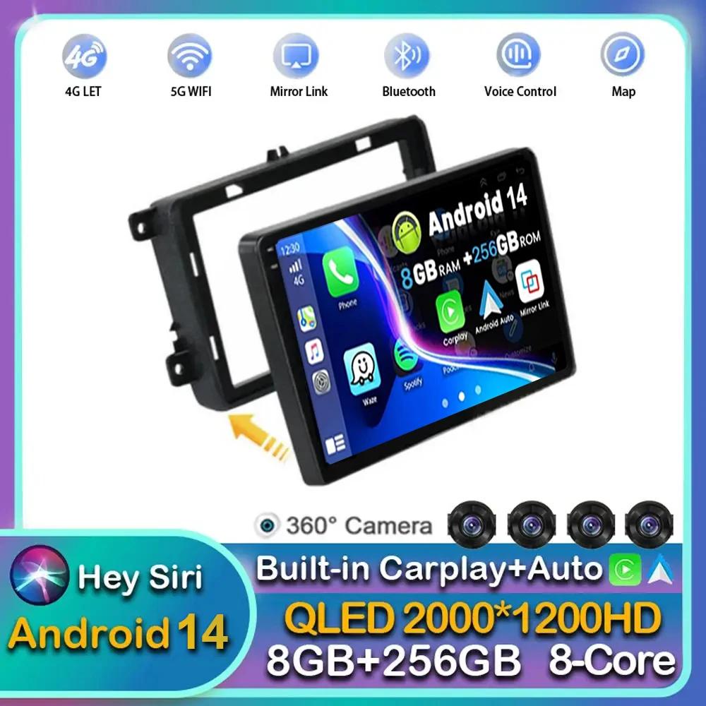 

Android 14 Carplay Auto For VW Golf 5 6 Touran Passat B6 B7 Sharan JATTA Skoda SeatCar Radio Multimedia Player Video WIFI Stereo