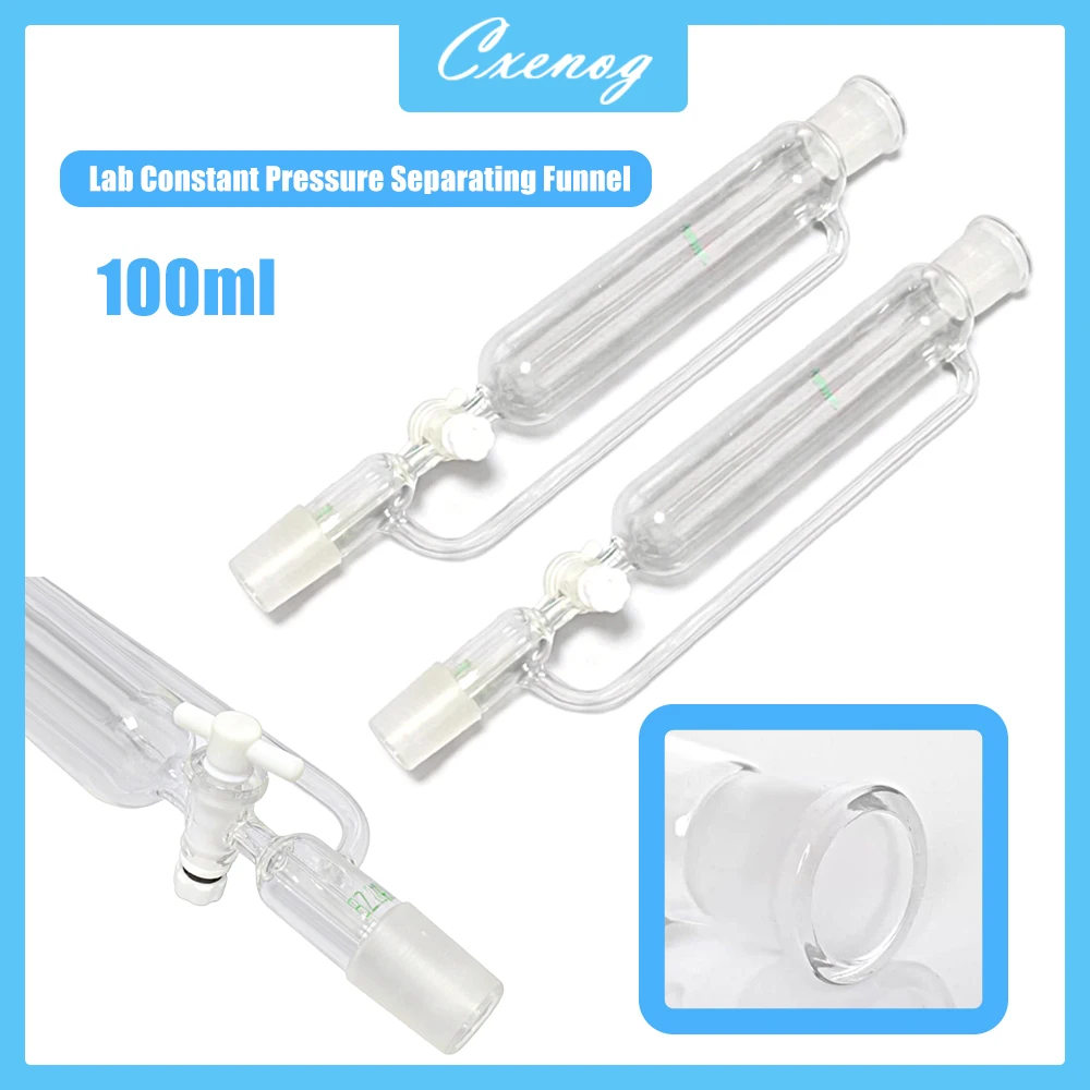 100ML Lab High Quality PTFE Constant Pressure Standard Mouth 24 * 29 Funnel Cylindrical Drip Funnel Lab Glassware