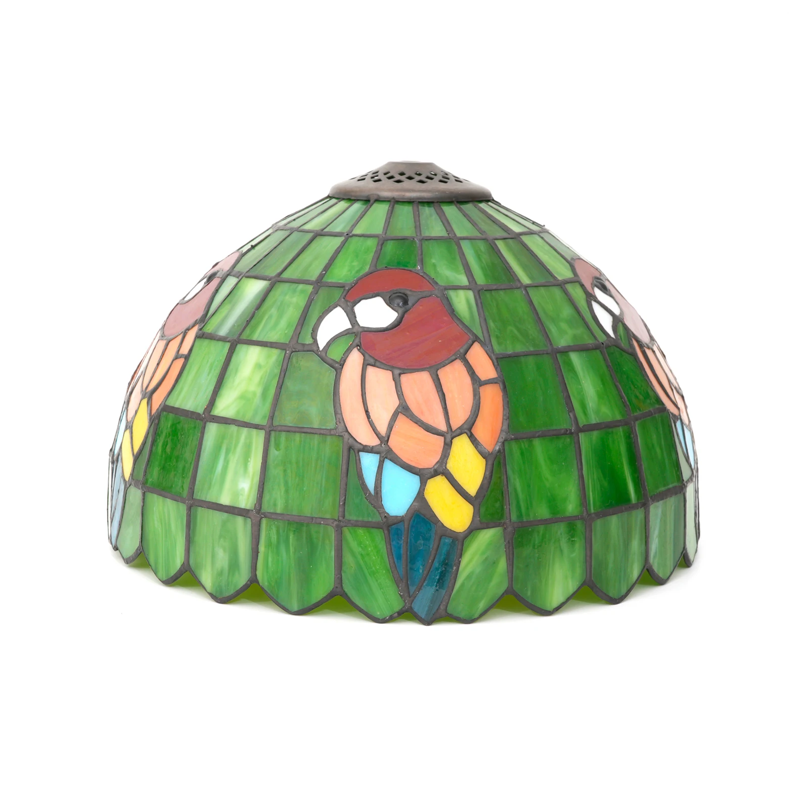 Tiffany Lamp Shade 12 Inches Wide Accessories Replacement Parrot Stained Glass Green Lampshade for Table lamp Pendant Light