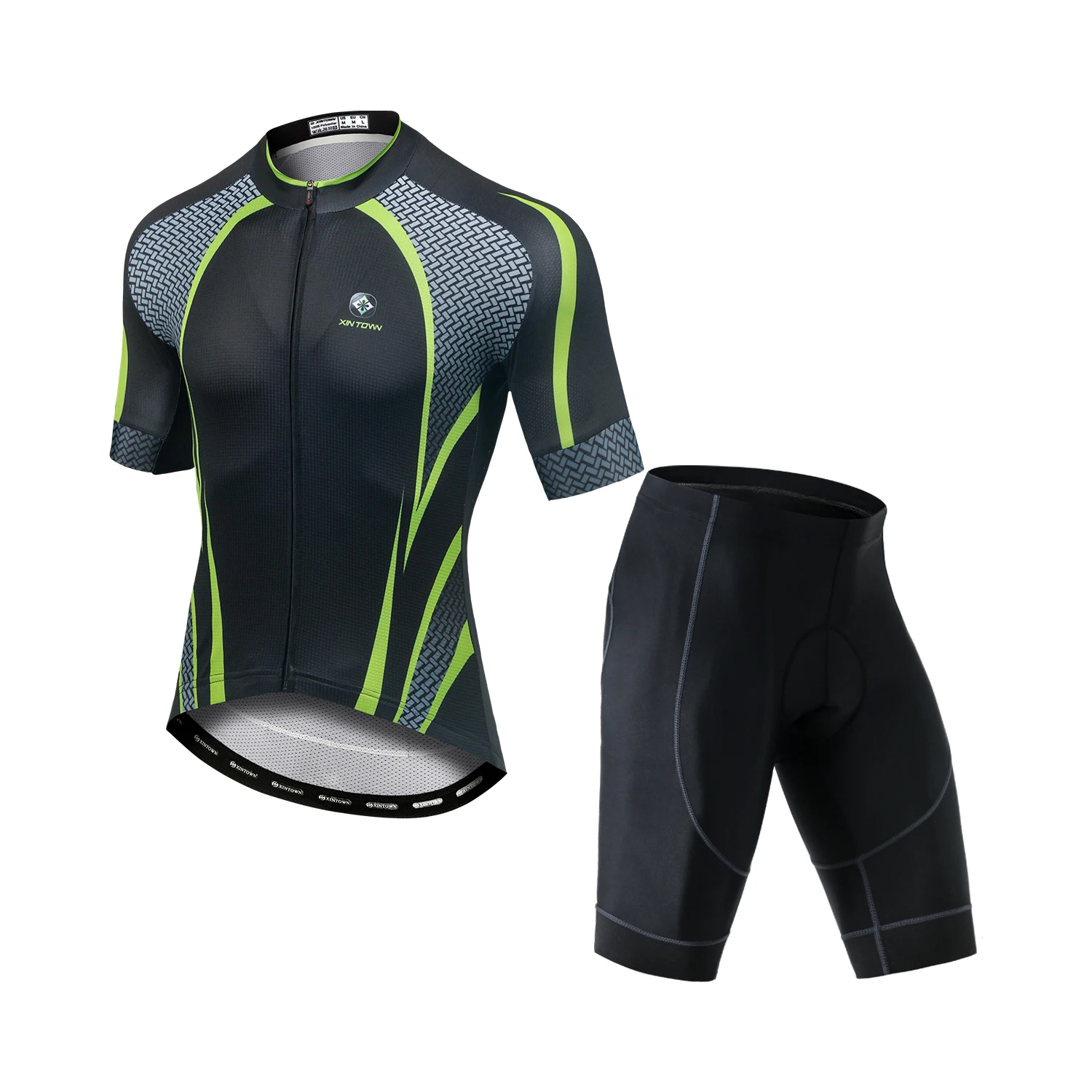 

Мужская одежда для горного велосипеда с короткими рукавами, мягкие шорты для велоспорта, комплекты велосипедных топов и шорт с полной молнией, простой рисунок линии