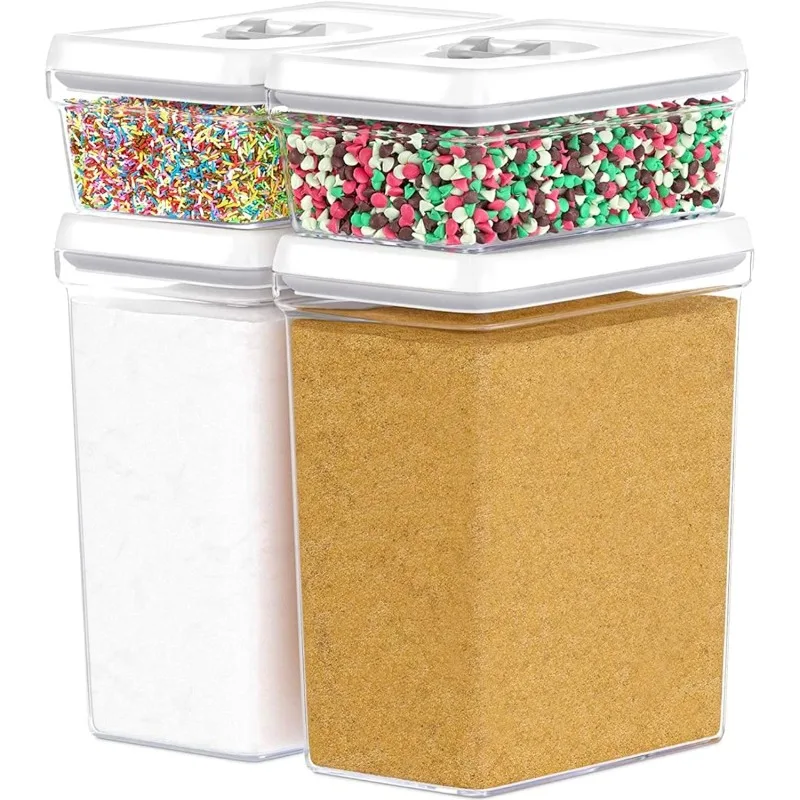 

Large Airtight Food Storage Containers - Clear Plastic Bulk Food Pantry & Kitchen Storage Containers for Flour, Sugar