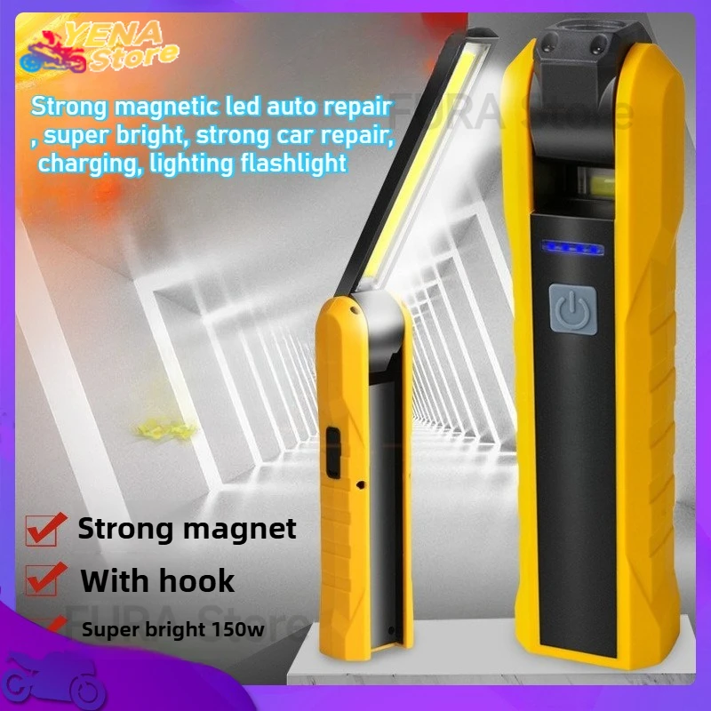 

Powerful COB LED work light, mechanical light, rechargeable flashlight, camper van maintenance emergency warning light