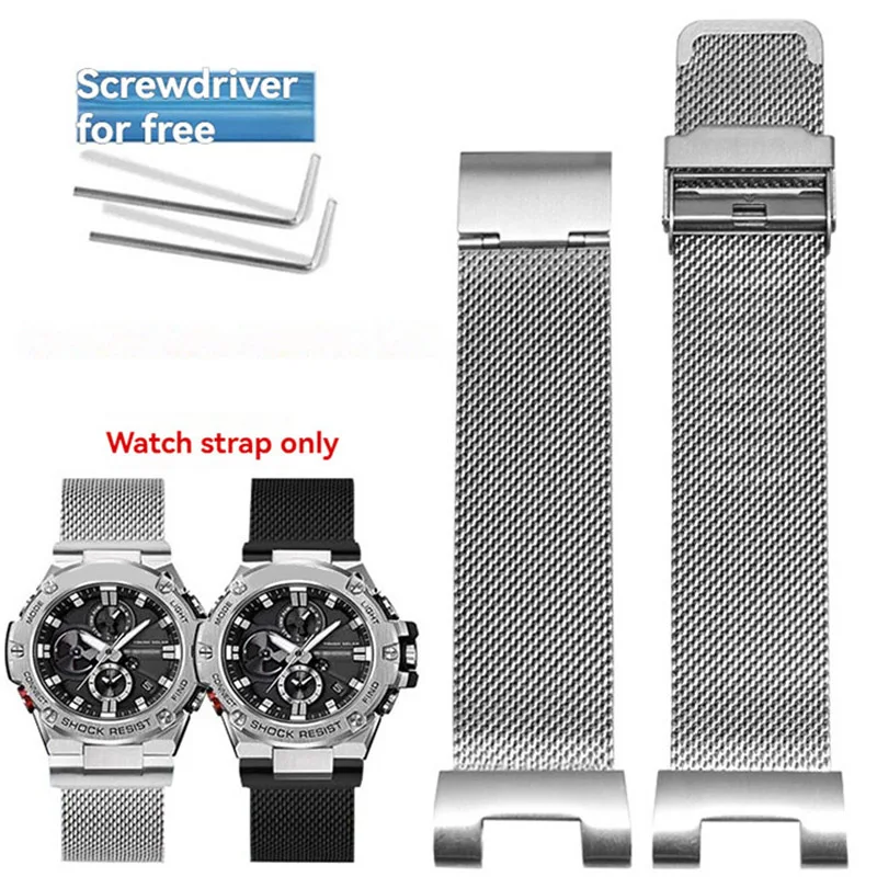 

Сетчатый стальной браслет для часов G-Shock Casio серии GST GST-B100 GST-W300 210 400G S130 S310 S330, металлический браслет, ремешок для часов