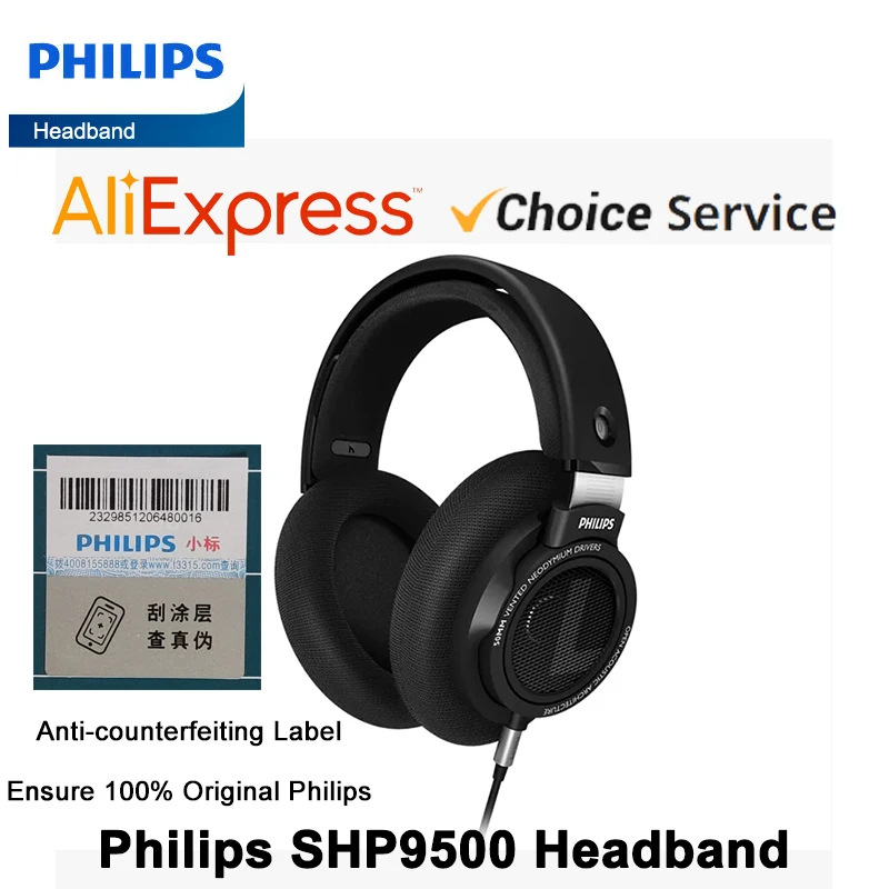 Philips SHP9500 Hi-Fi стереонаушники с возможностью вызова HD Универсальная совместимость для проводных наушников компьютера ...