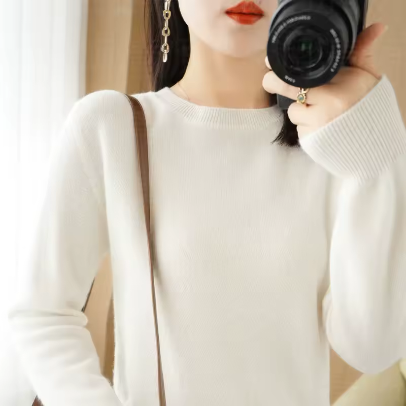 Autumn And Winter Cashmere Sweater Women's Crew Neck Pullover Casual Knitted Top Women's Short Undercoat Fashion 18 Colors - Image 8