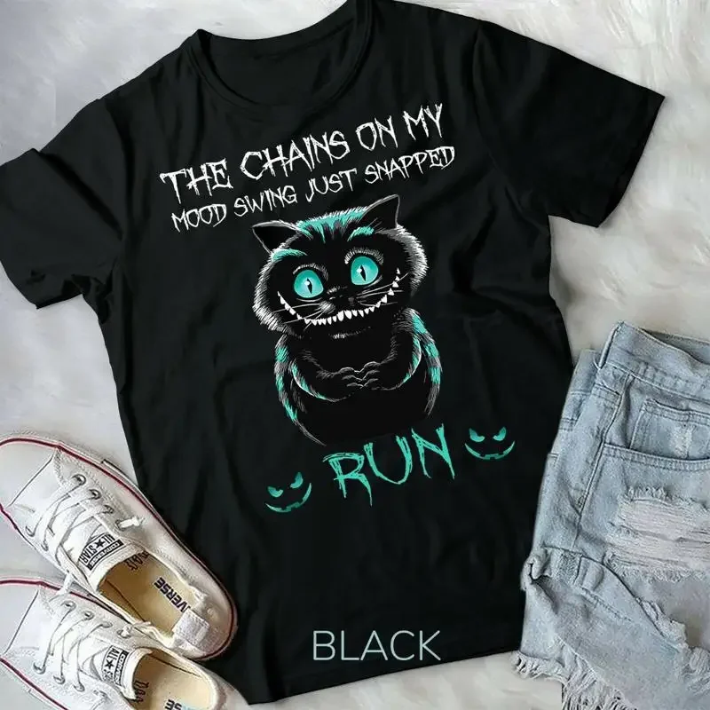 The Chain On My Mood Swing Just Snapped Run Cat Halloween Unisex Form T Shirt