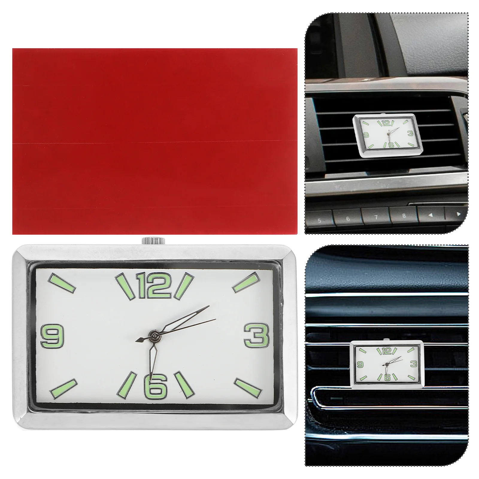 

Car Clock Dashboard Mini Luminous Electronic For Air Vent Quartz Movement Compact Design Night Driving Visibility