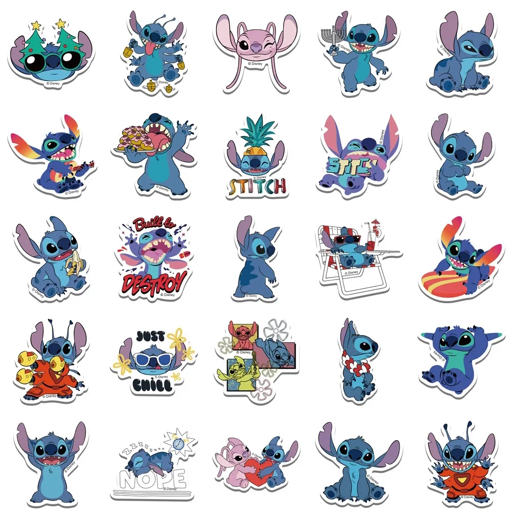 10/30/50pcs Disney Cute Anime Stitch Graffiti Stickers Lilo Stitch Decals Decoration Laptop Scrapbook Stationery Sticker Kids To