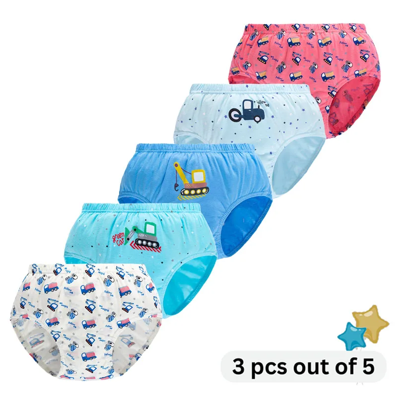 3-Pack Boys Triangle Underwear Cotton Briefs For School Kids Cars Bus Patterns Cartoon Children Panties Washable Breathable Soft - view 6