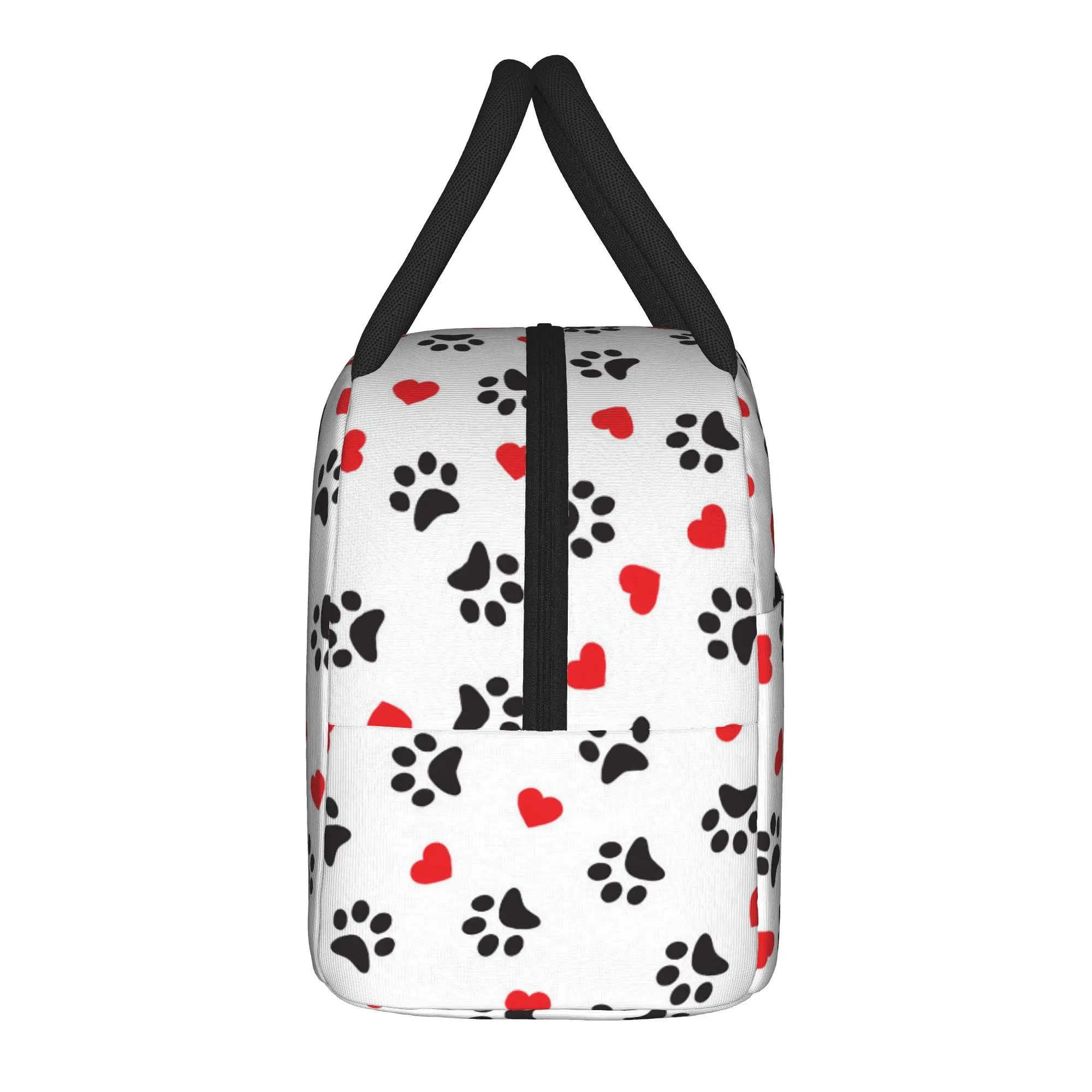 Dog Paw Love Pattern Insulated Lunch Bags Thermal Bag Reusable,Lunch Container  High Capacity Tote Lunch Box Bento Pouch