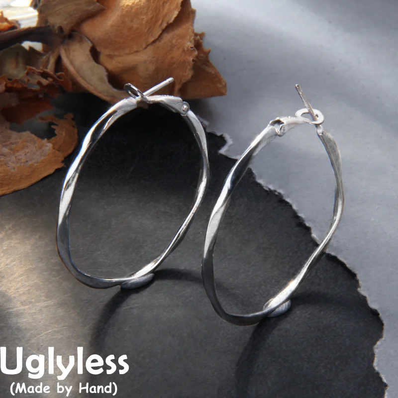 uglyless-twisted-irregular-round-square-hoop-earrings-for-women-glossy-925-sterling-silver-geometric-earrings-minimalism-brincos