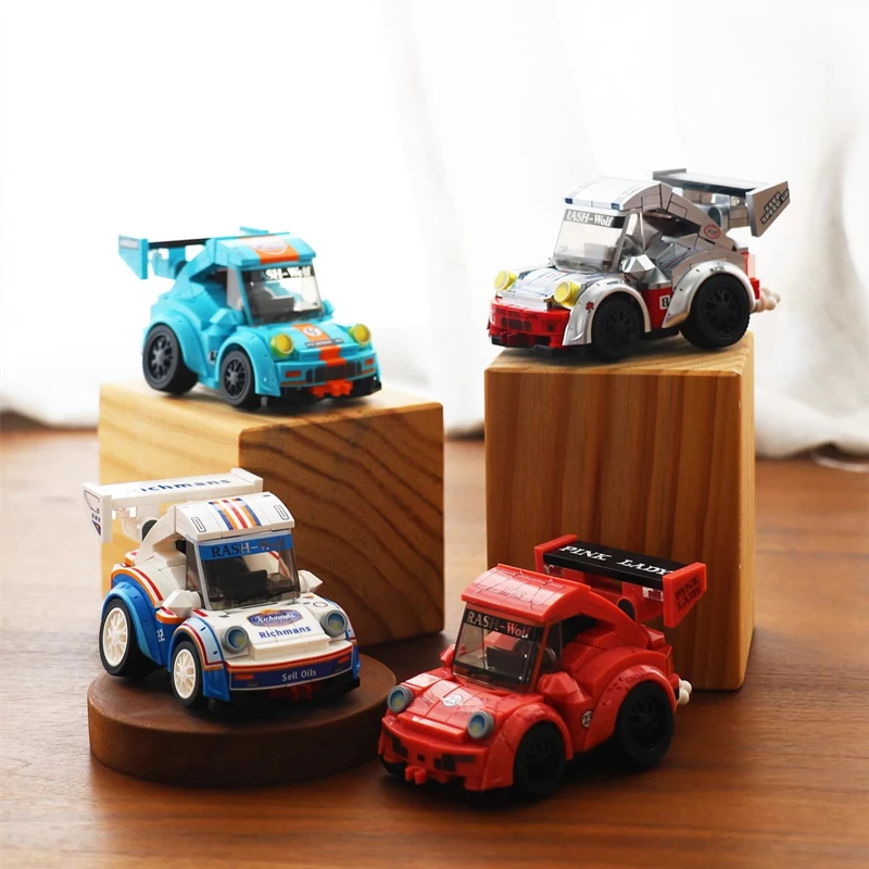 Genuine SEMBO car building blocks Kawaii Q version racing model small particle assembled toys birthday gift collection ornaments