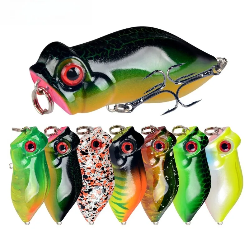 

5pcs New Frog Popper Fishing Lure Mini Topwater Fishing Bait Hard Crankbait for Bass Plastic Wobblers Mini Pesca Artificial Bait