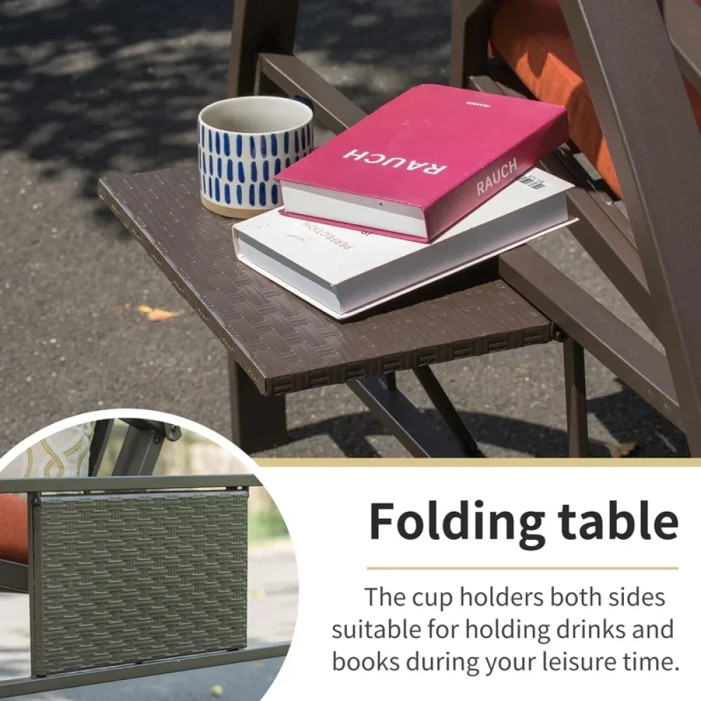 Balanço de varanda para pátio, dossel ajustável para 3 pessoas, rede de luxo, planador de balanço com 3 almofadas de guarda-sol para jardim ao ar livre, varanda,