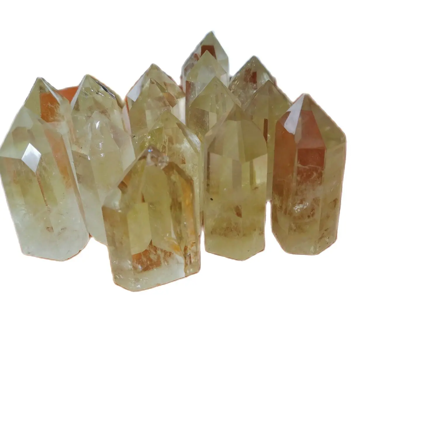 2.2LB Natural smokey citrine quartz obelisk crystal wand point healing13-18pcs