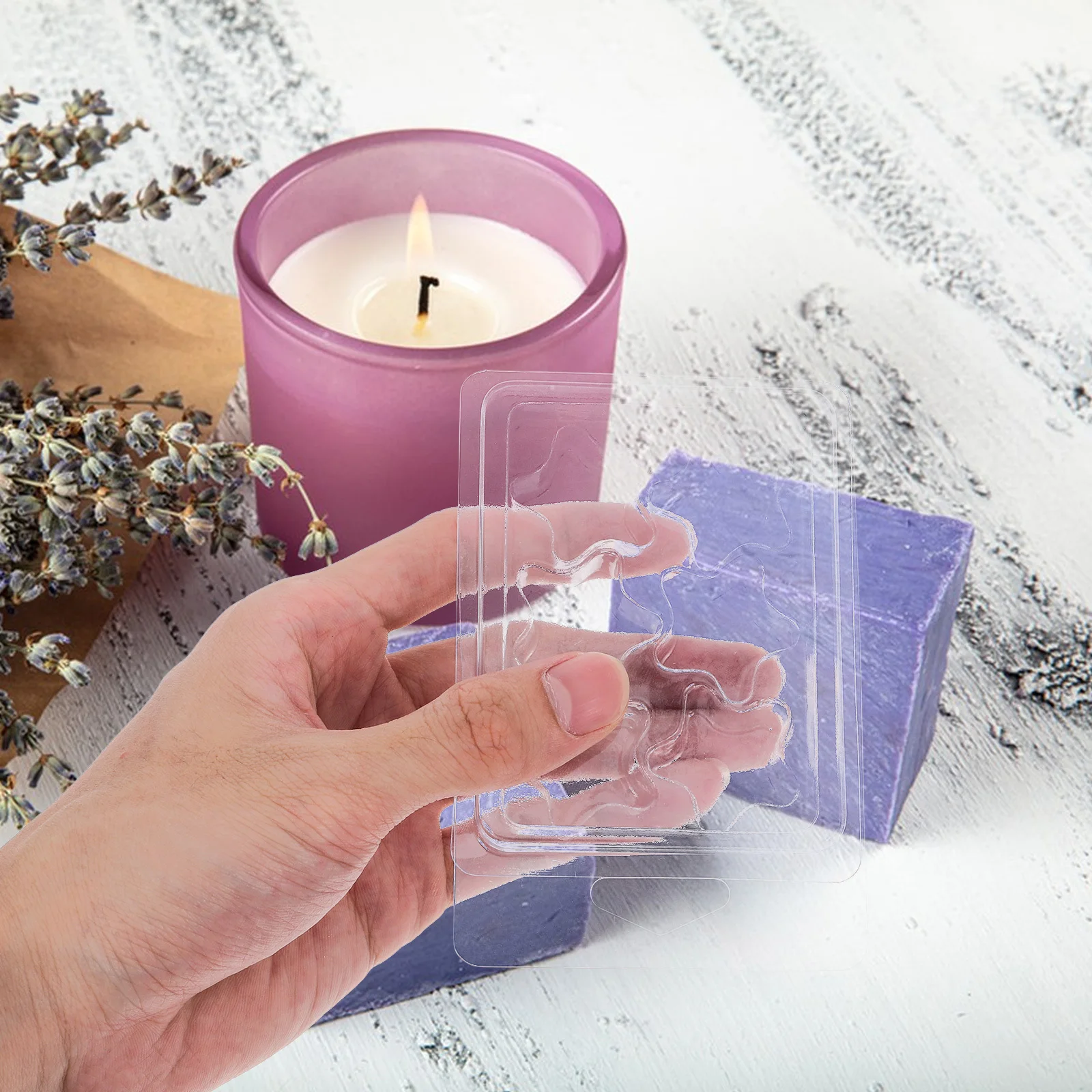 

10Pcs Clear Wax Melts Clamshell Molds Star Pattern 6 Cavity Plastic Containers DIY Wax Tarts Storage Packaging