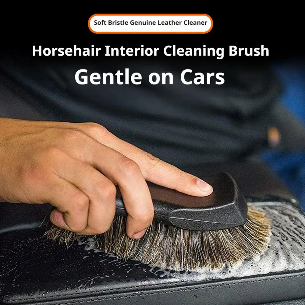 Car Cleaning Brush Horsehair Leather Genuine Horsehair Detailing Brush Car Interior Detailing Tools For Car Cleaning And Washing