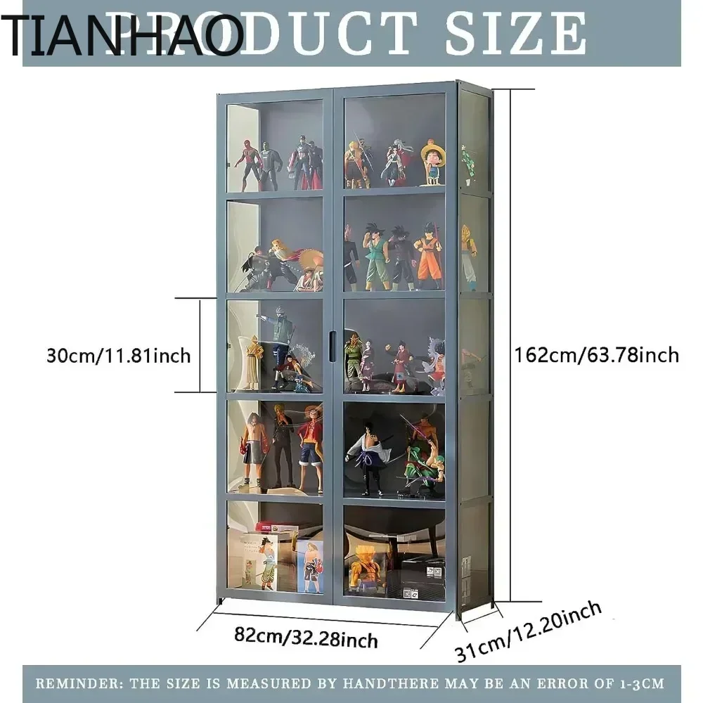 Glass Display Cabinet, Collectibles Toy Rack & Display Shelf, Storage Cabinet with Acrylic Glass Door