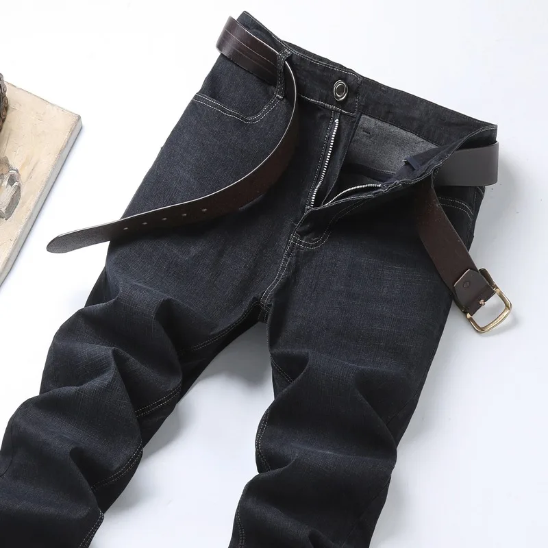 

Men's Solid Spring Autumn Distressed Pockets Zipper Button Casual Workwear Jeans Trousers Vintage Fashion Office Lady Pants