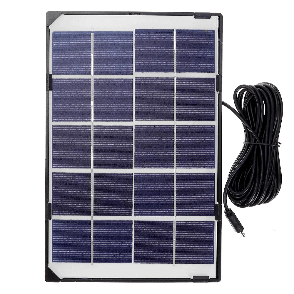 5W Solar Panel Outdoor Camera Security Surveillance Courtyard Light Photovoltaic Charging Board  Mini USB 3.7V Battery 5M Line