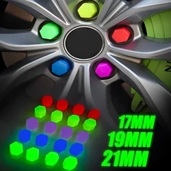 Luminous Car Roda Porcas, Tampas de Parafuso, Car Styling, Silicone, Anti Colisão, Protetor, Auto Roda Pneu, Pneu, 20Pcs