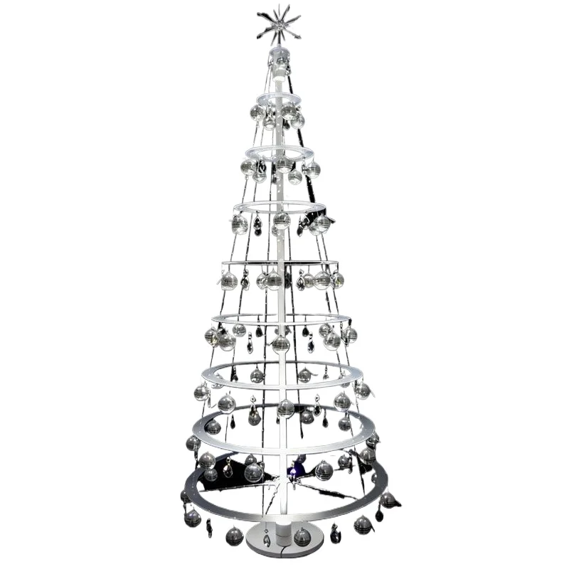 

Rotating crystal Christmas tree, high-end Christmas decoration ornaments background wall