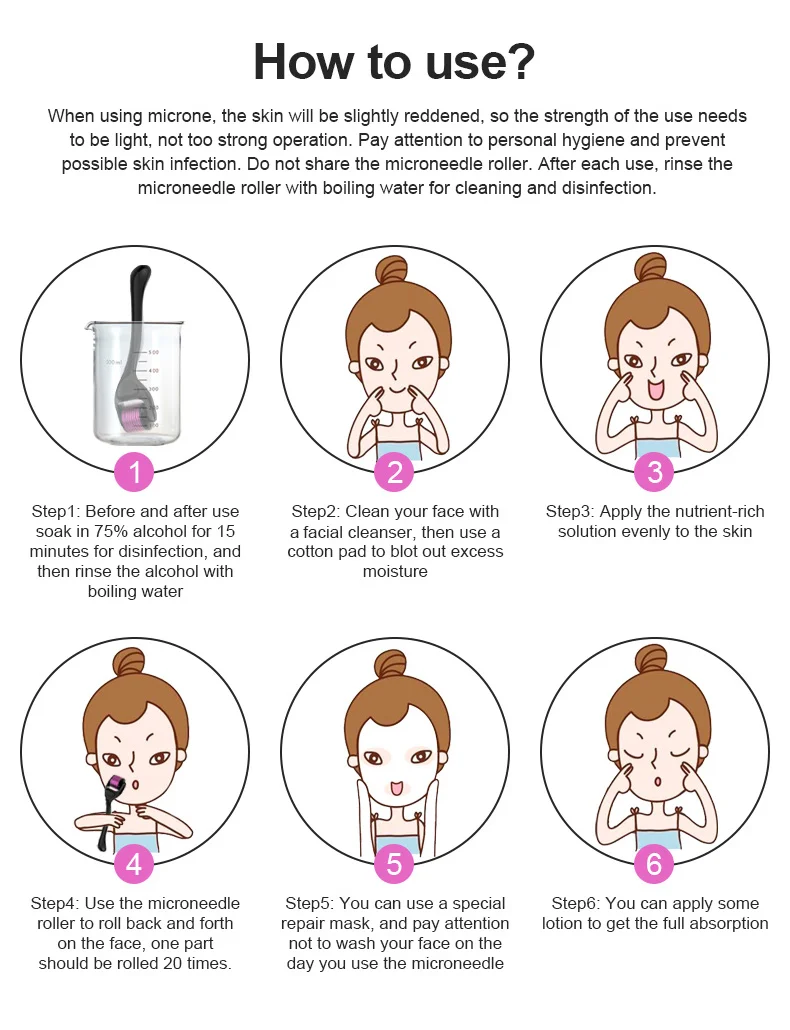 Professioneller 540-Derma-Roller für Haarwachstum, Bartwachstum, Mikro-Gesichtsroller für die Hautpflege – Detail 3