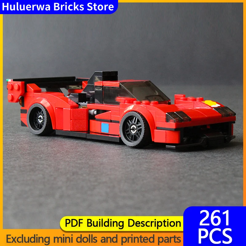 

Модель скоростного гоночного автомобиля MOC, строительные кирпичи F40, верхний уровень, спортивный автомобиль, модульная технология, детские праздничные подарки, сборка игрушек, костюм