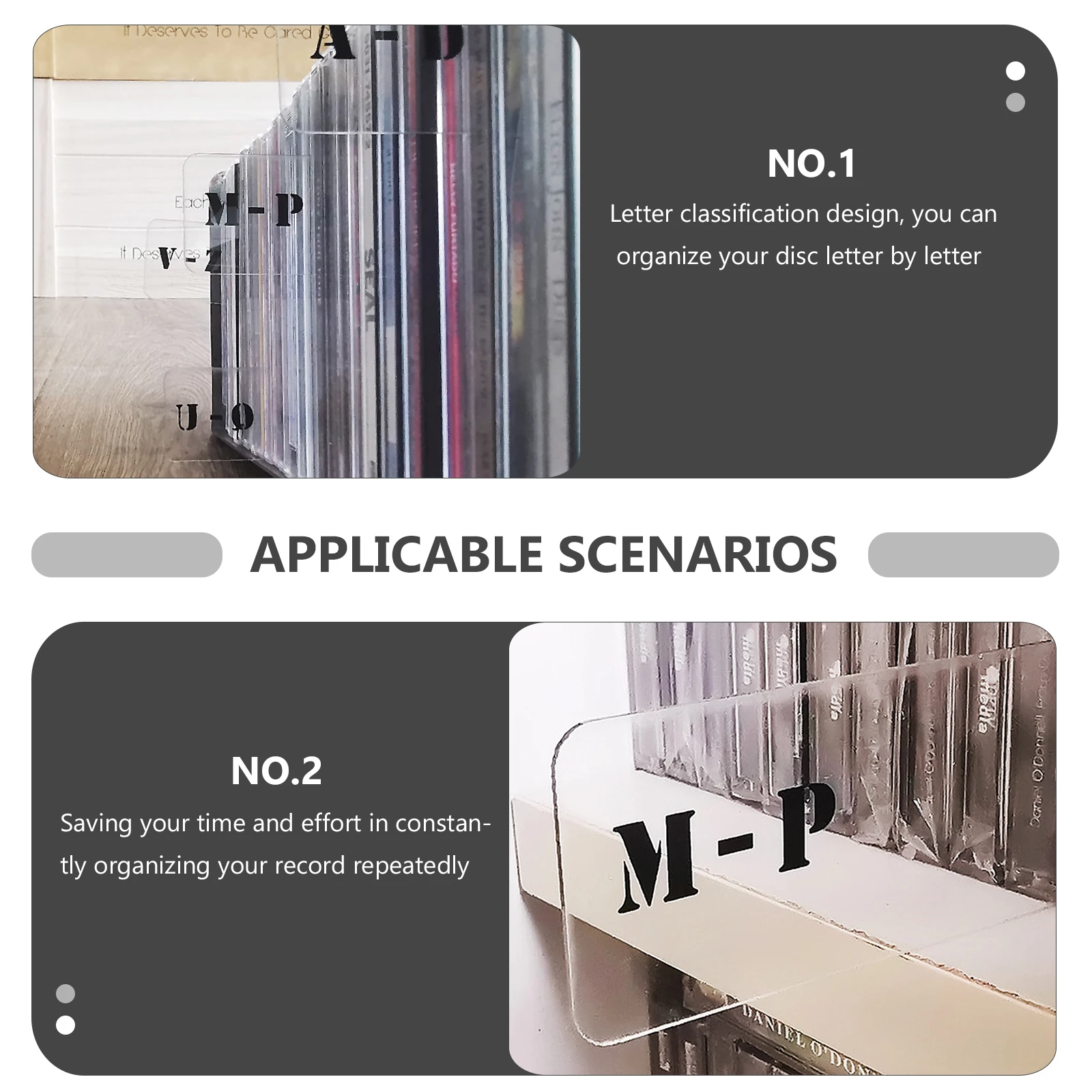 

Alphabet Divider Cards Classification Tag Vinyl Record Storage Dividers Horizontal Acrylic Office