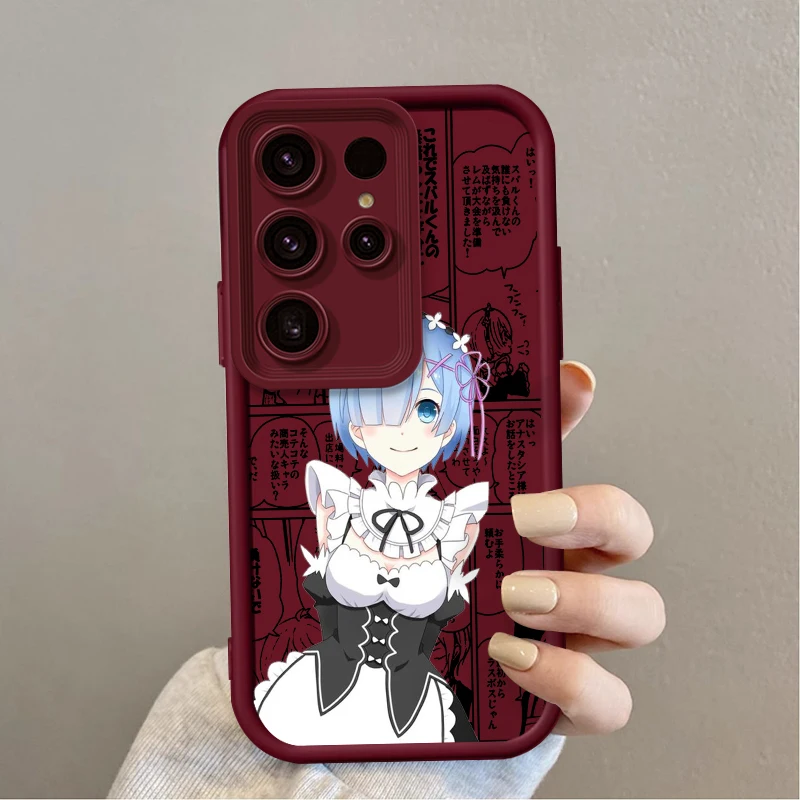 Anime Re-ZERO R-Rem R-Ram For Samsung Note 20 S24 S23 S22 S21 S20 Ultra Plus FE A25 A23 A22 A15 A31 5G Eye Ladder TPU