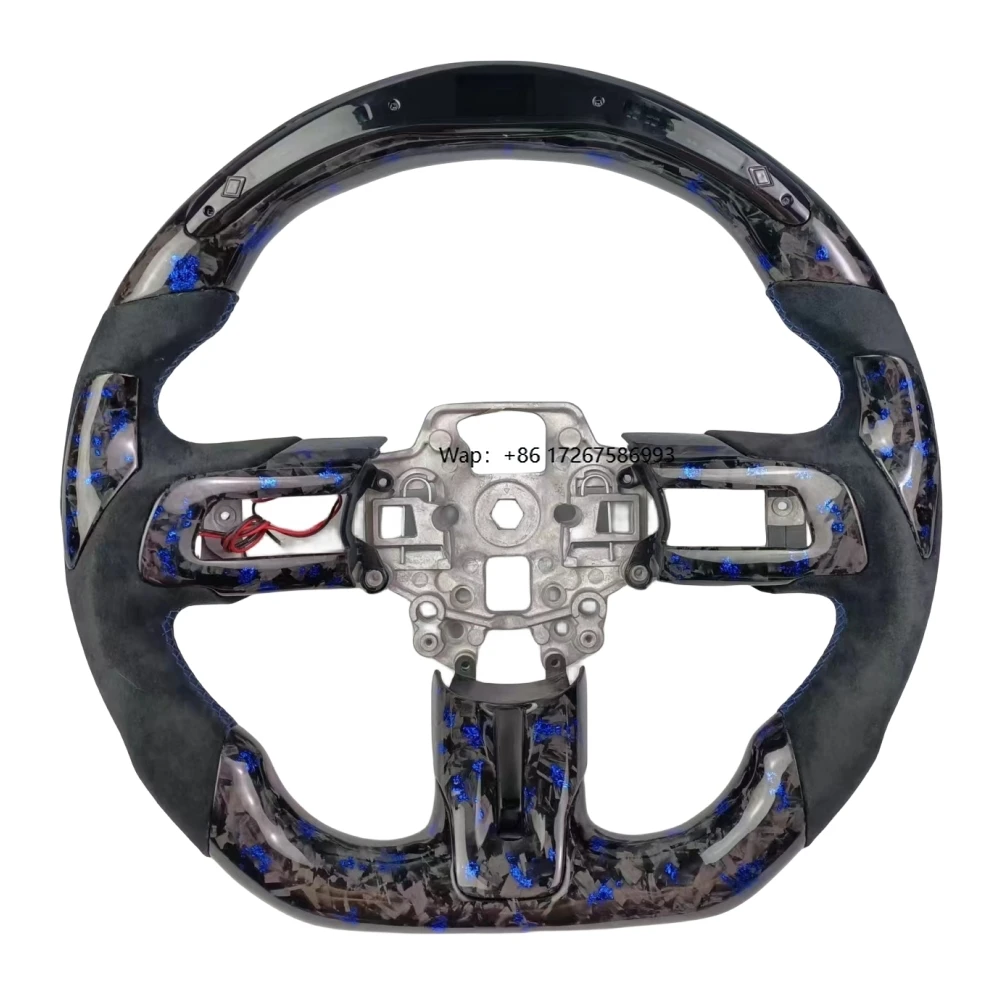 

Customized Alcantara LED Forged Carbon Fiber Steering Wheel, Suitable for 2018-2023 Mustang Steering Wheel