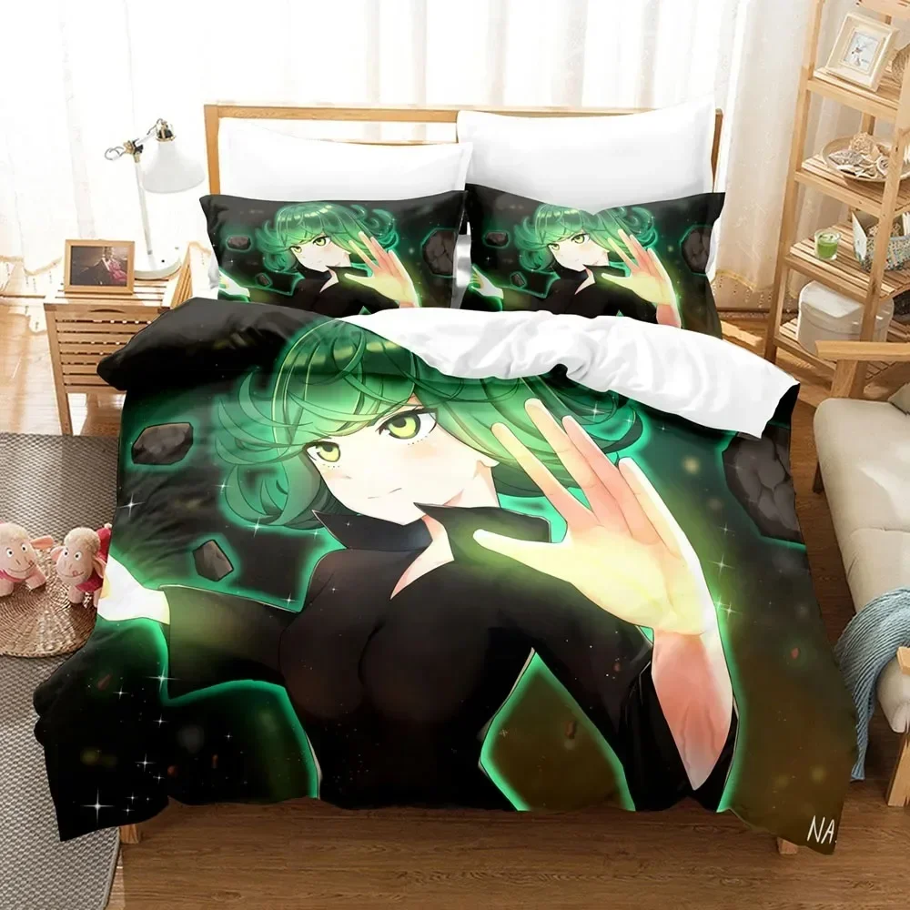 Anime One-Punch Man Saitama Comfortable Duvet Quilt Cover Pillowcase Bedding Set Children Bedroom Decoration Home Textile