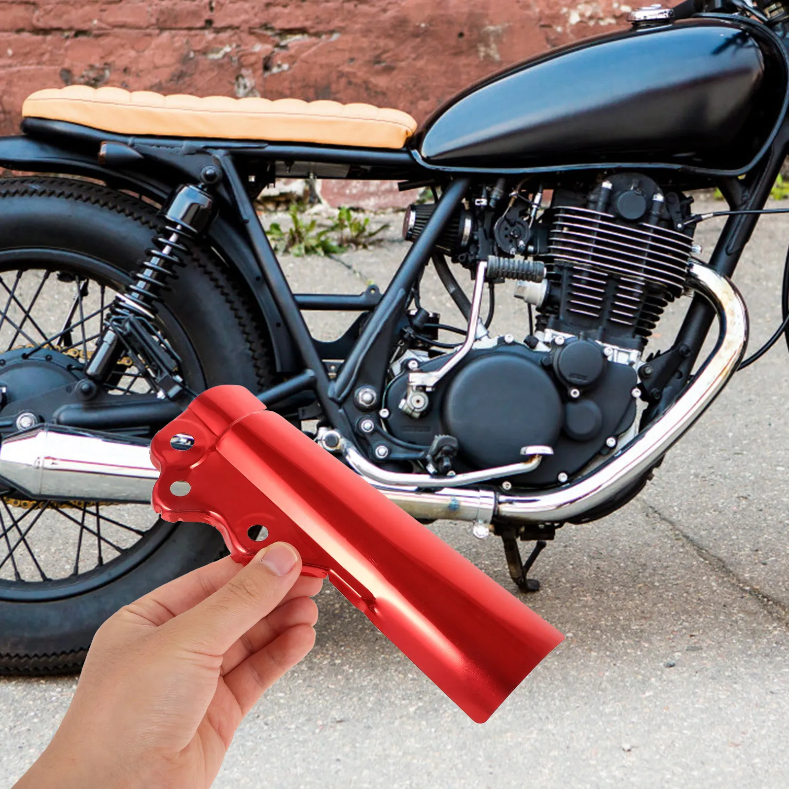 1 زوج غطاء ممتص الصدمات الأمامي سبائك الألومنيوم Splashproof دراجة نارية صدمة حامي كم أغطية معدنية متينة ل #6