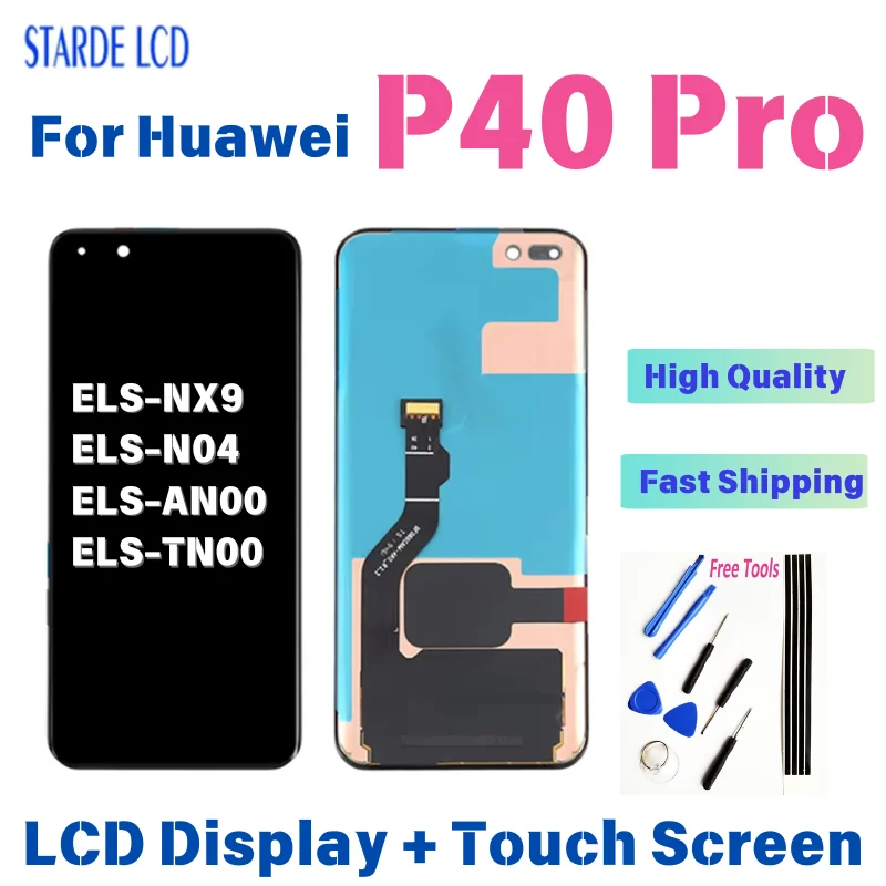 

Original For Huawei P40 Pro Display Screen Digitizer with Touch Panel For p40pro ELS-NX9 ELS-N04 ELS-AN00 ELS-TN00 Withframe LCD